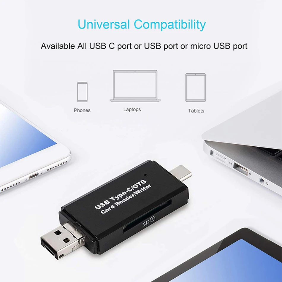 Устройство для чтения карт USB 2,0 Тип C SD карта Micro SD TF адаптер для ноутбука Тип-C аксессуары OTG кардридер USB смарт-карты памяти SD кард-ридер