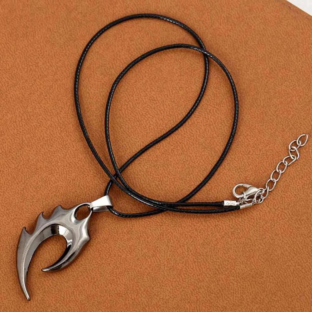 

Droppshiping Unique Men's Wax Cord Alloy Rhinestone Tribal Flame Pendant Necklaces with Lobster Claw Clasps End Chains