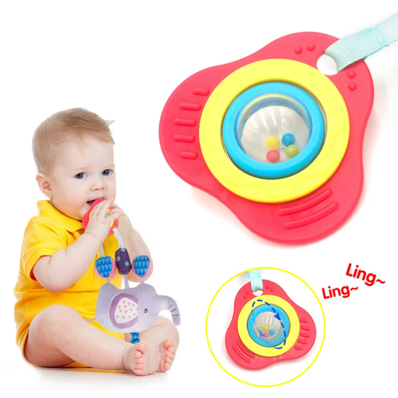 Baby Toys 0-12months Crib Mobile Rattles Cute Plush Toy for Stroller Bed Hanging Cartoon Animal Wind Chime with Silicon Teether