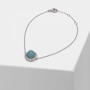 

Amorita boutique Light blue natural stone thin bracelet