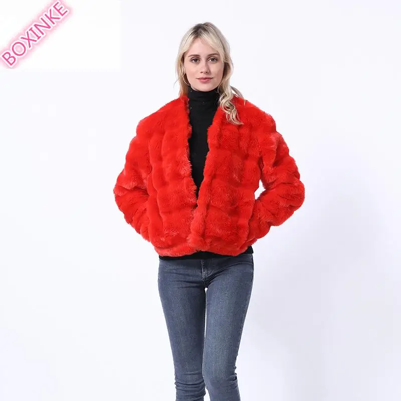 

Fur Coat Sale Leather-like Women's Jacket 2019 New Style Artificial With Fox-like Hair Stitching Sleeves, And Small Fragrance