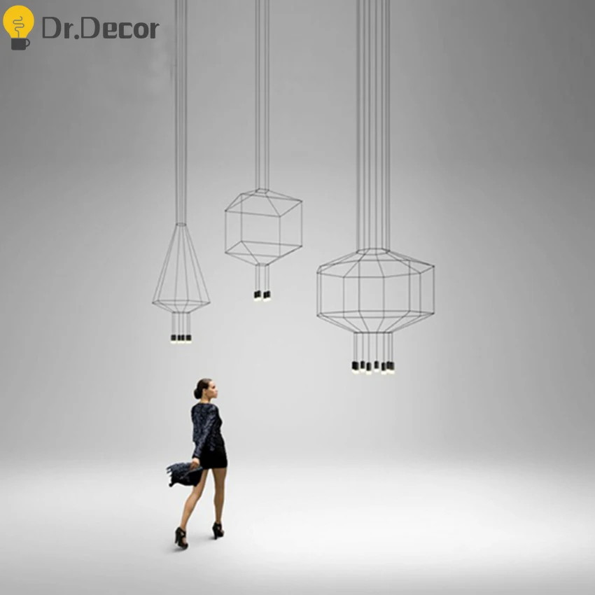 

Post-modern Geometric Line Pendant Lights Nordic Living Room Restaurant Indoor Lighting Pendant Lamp Hanglamp Kitchen Fixtures