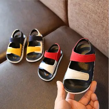 

2020 Summer Boys Leather Sandals for Girls Flat Children Beach Shoes Kids Sports Soft Non-slip Casual Toddler Sandals 1-10 years