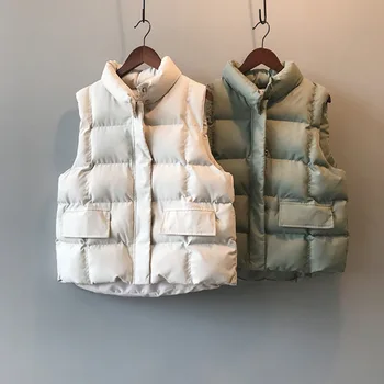 

2019doudoune sans manche femm... Korean cotton padded vest loose vest female sleeveless jacket chalecos para mujer