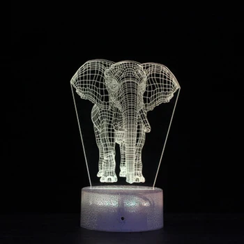 

Acrylic 3D Elephant LED Night Light Touch Control Table Desk Lamp Elephant Series Color Change LED Lights For Home Decoration