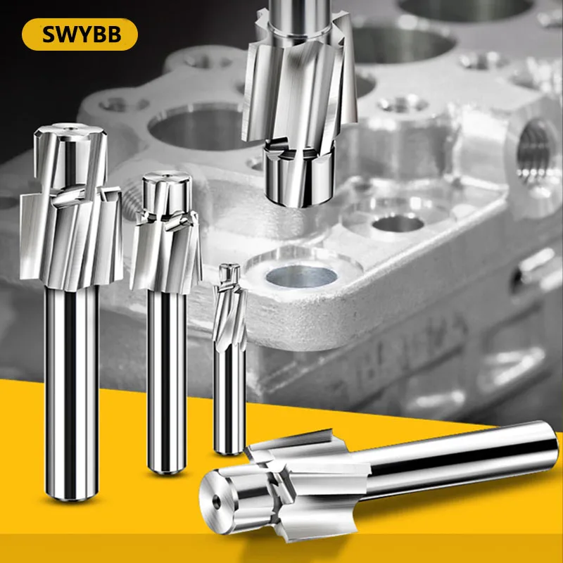 HSS Counterbore Bolt Drill Countersink Mill Cutter M3 Tin Coated M4 M5 M6 M12 CNC Countersunk Screw Hexagonal Hole Metal Tool Drill Cutter Tool