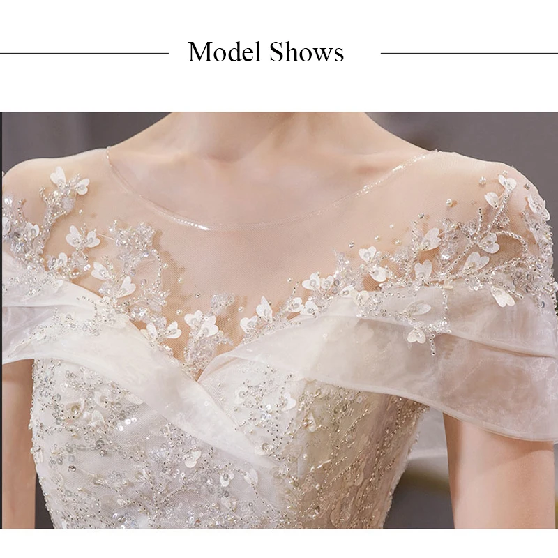 grace kelly wedding dress Glitter Boat Neck Wedding Dress Sexy Bridal Gown Sweep Train Beads Vestido De Novia Puffy Skirt Wedding Dresses 2022 long sleeve bridal gowns