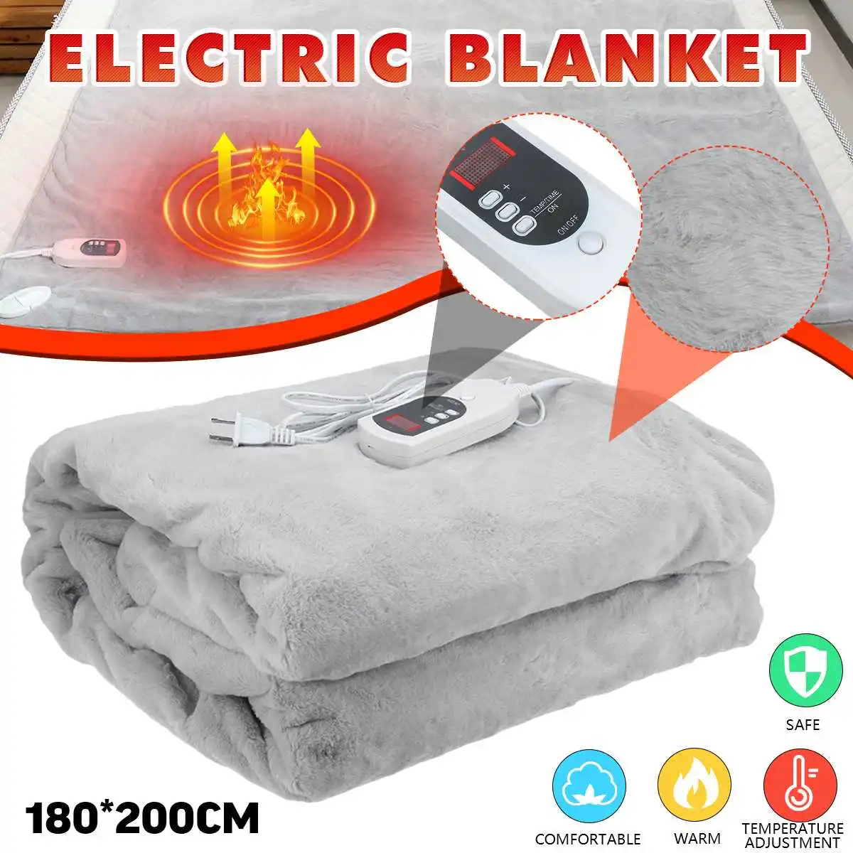 100//150W Electric Heated Under Blanket Heating Pad Winter Warmer 2 Gears