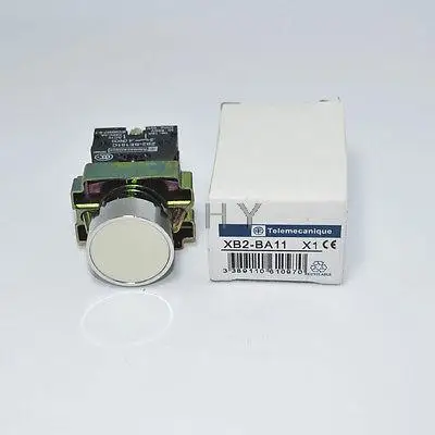 

5Pcs 1 N/O XB2BA11C Momentary White Flush Pushbutton Telemecanique
