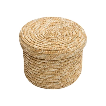 

Promotion! Wheat Straw Woven Storage Basket Storage Basket Innovative Basket Rustic Natural Brown Finish Storage Decorative Bask