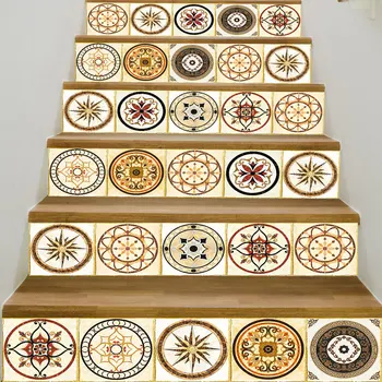 

Self-adhesive innovative pvc stairs stickers European pattern DIY off-white Roman decoration home waterproof wall stickers