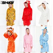 Осенне-зимние фланелевые банные халаты милые банные халаты с капюшоном для мальчиков и девочек, 6 видов