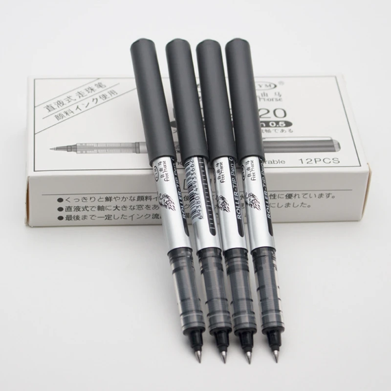 

1 Pcs Straight Liquid type Ballpoint Pen Gel Pen Fine Point Roller bullet tip Office Supplies Student Exam Pen Signature Pens