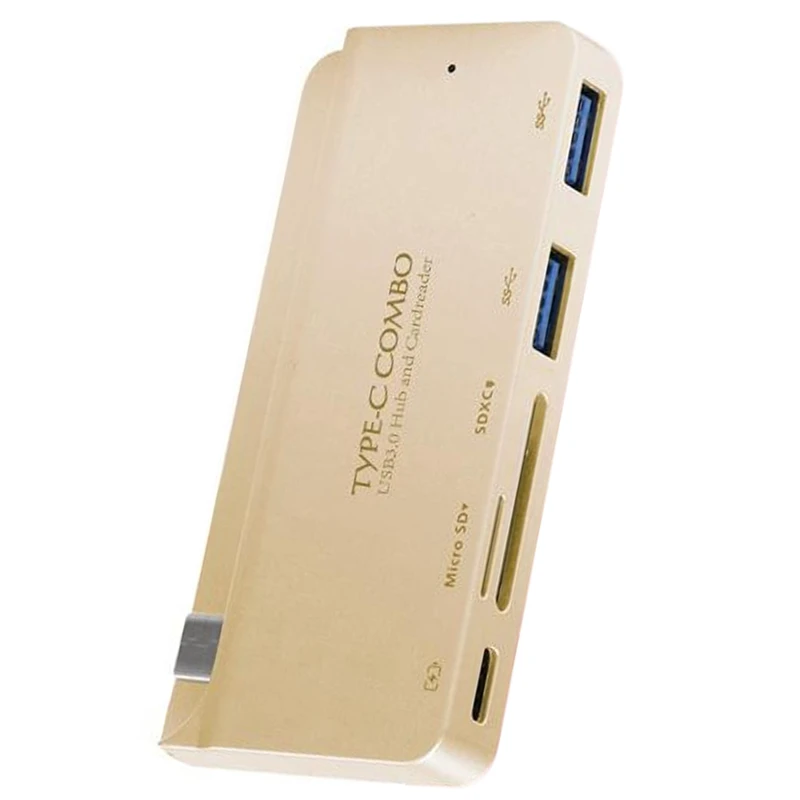 Тип-C концентратор USB 2-портовый Usb3.0+ Sd/устройство для считывания с tf-карт+ QI Беспроводная зарядка Поддержка Macbook12 64/5000