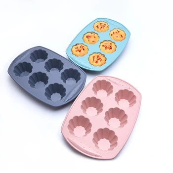 

Silicone Tart Pan Cake Molds 6 Cups Non-Stick Heat Resistant Safe Quiche Baking Pan for Cake Bagels Muffins