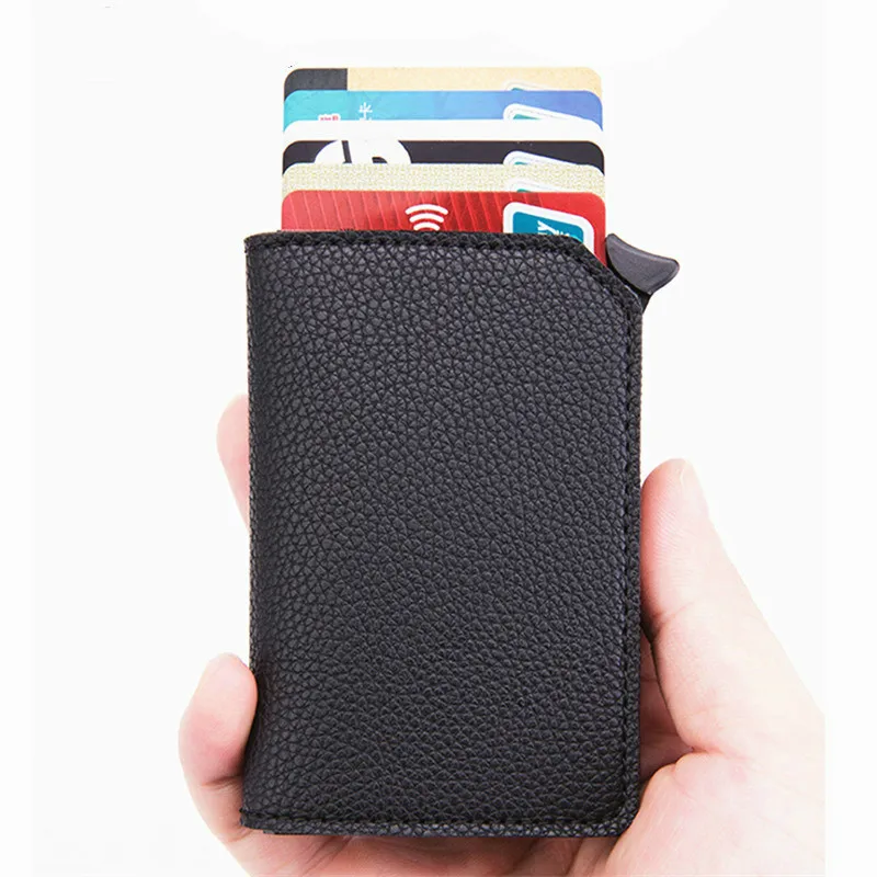 BISI GORO смарт-кошелек из углеродного волокна с защитой от кражи тонкий кредитный держатель для Карт RFID всплывающее портмоне мульти-чехол для карт Прямая поставка