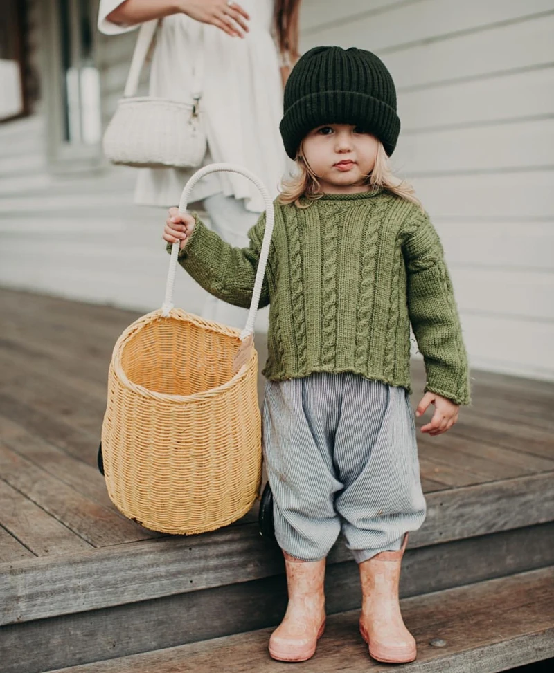 

Children's play house toy Supermarket shopping cart trolley handmade bamboo Storage baskets Super cute 2 years old and over 3