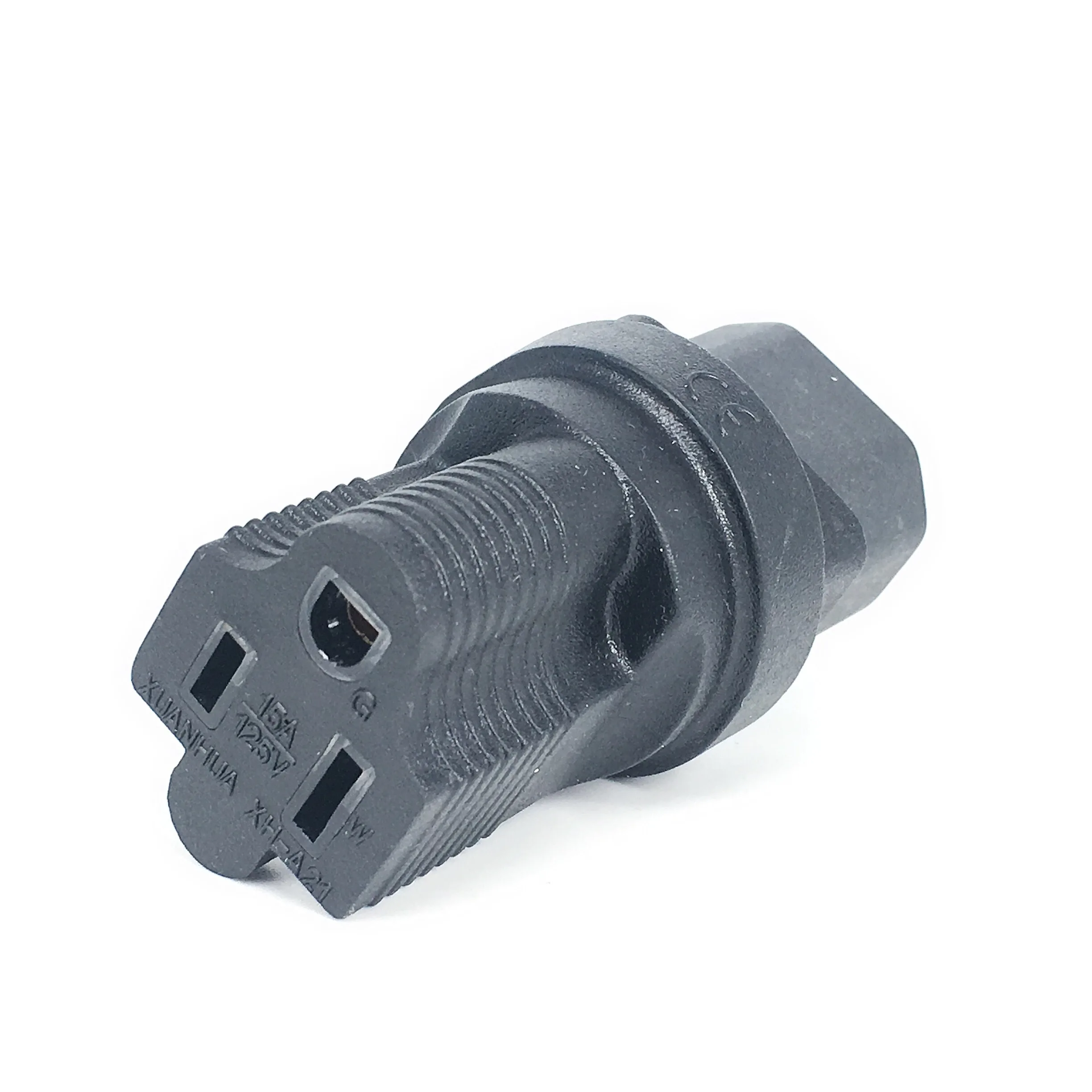 US NEMA 5-15R Female to IEC 60320-C14 Male Travel Power Adapter USA American 3 Prong Receptacle To C14 Power Converter Connector