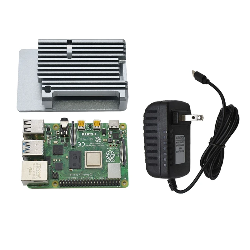 Для Raspberry Pi 4B 2G ram DIY Kit Поддержка 2,4/5,0 GHz wifi Bluetooth 5,0 с алюминиевым ЧПУ сплав защитный серый чехол 5V 3A P
