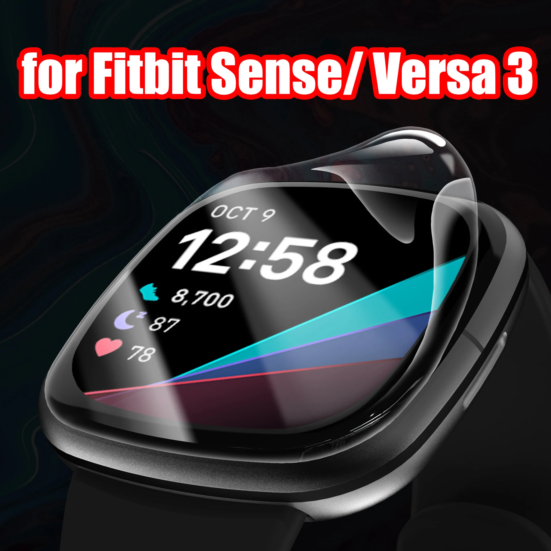 Защитная пленка из ТПУ с полным покрытием для Fitbit Versa 3 мягкая защитная экрана