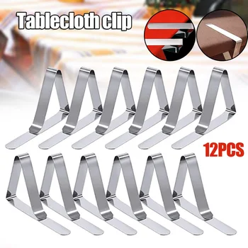 

Tablecloth Clips 12Pcs Stainless Steel Picnic Table Clips Table Cloth Holders for Picnics Marquees Weddings Parties Clip