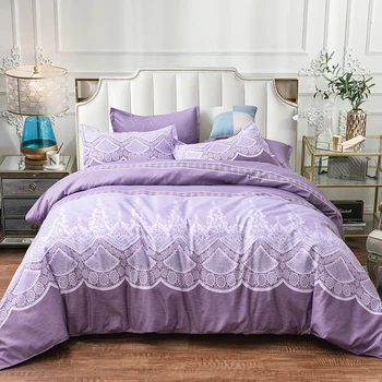 

wedding duvets cover set lace pattern comforter bedding set bed Queen King size Quilt Cover Pillow case Bedclothes Home Textile