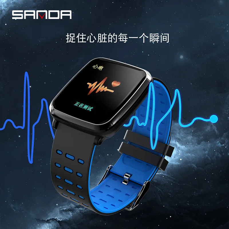 

SANDA Smart Bracelet K02 ECG Old Man Heart Rate Blood Pressure Monitoring Call Message Push Waterproof Bluetooth Watch