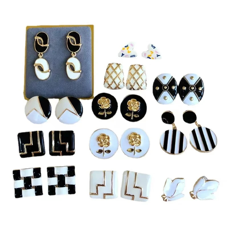 Pendientes Negros Geométricos Coreanos Pendientes Largos De Pendientes Negros Geométricos Coreanos Pendientes Largos De