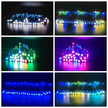 

WS2811 IC Full Color Led Module Light 12mm IP68 Waterproof RGB Color Digital Pixel String Input 50leds/lot DC5/12V
