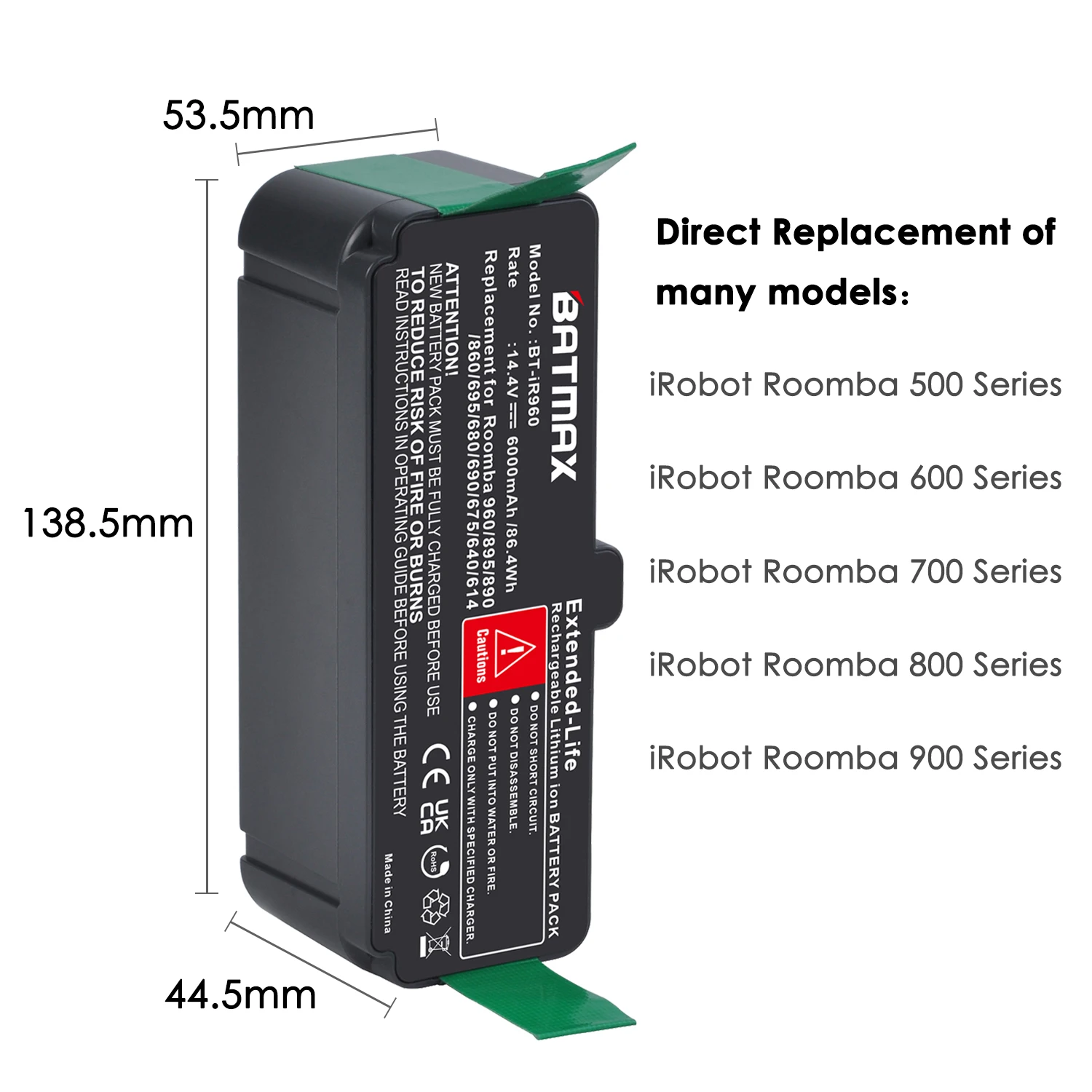 Bateria para Irobot Roomba Aspirador 960 r3 890 880 870 650 630 580 560 Mais 500 600 700 800 900 Series 14.4v 6000mah 980 - Image 5
