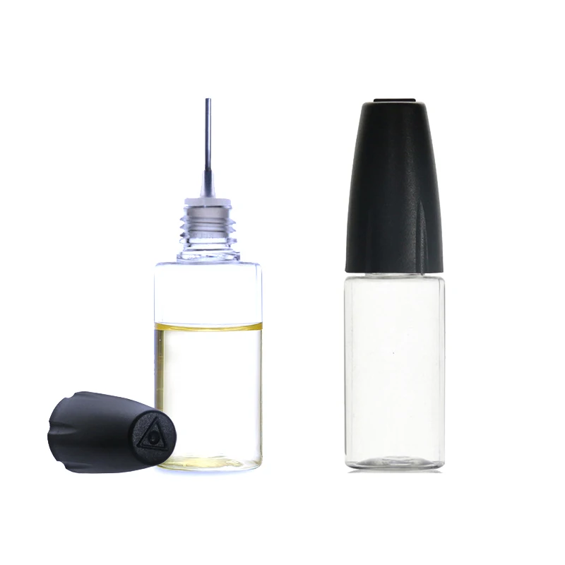 

500Pcs 10ML PET Clear Needle Bottle with Long Thin Needle Tip Dropper Bottle For oil Empty oil Accessories E Liquid