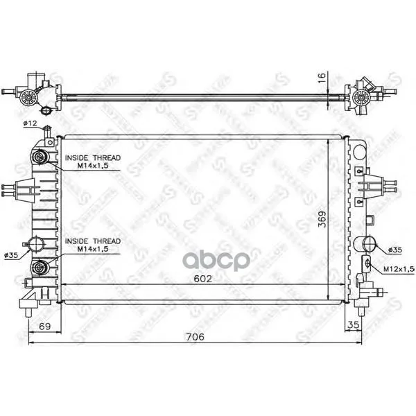 10-25400-Sx_радиатор Системы Охлаждения! Акпп Opel Astra H 1.4/1.6 04 Stellox 1025400sx Stellox арт. 1025400SX