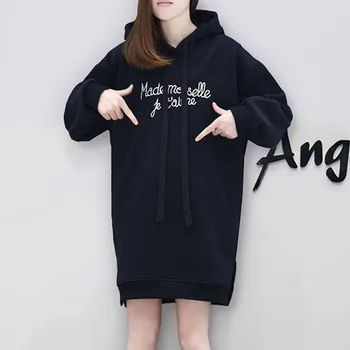 

Autumn WInter Fashion Hoodie Long Sleeve Letter Printing Dress Women Straight Mini Sweatshirt Dress Harajuku Vestidos Ropa Mujer