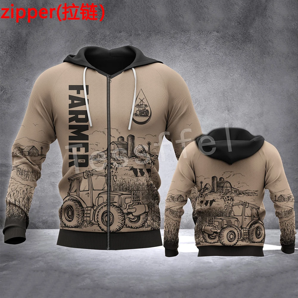 

Tessffel Worker Farmer Tractor Pullover Crewneck Streetwear Harajuku Funny Casual Tracksuit Autumn Hoodies 3DPrint Men/Women B23