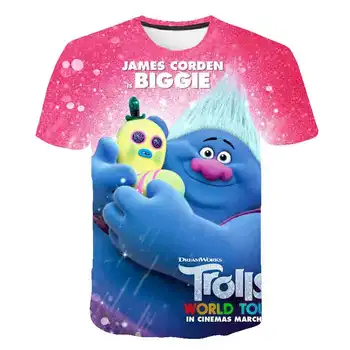 

2020 fashion Baby Boys/Girls Cartoon Trolls Print Funny T shirt Summer Kids Short Sleeve Tops Children Casual Clothes