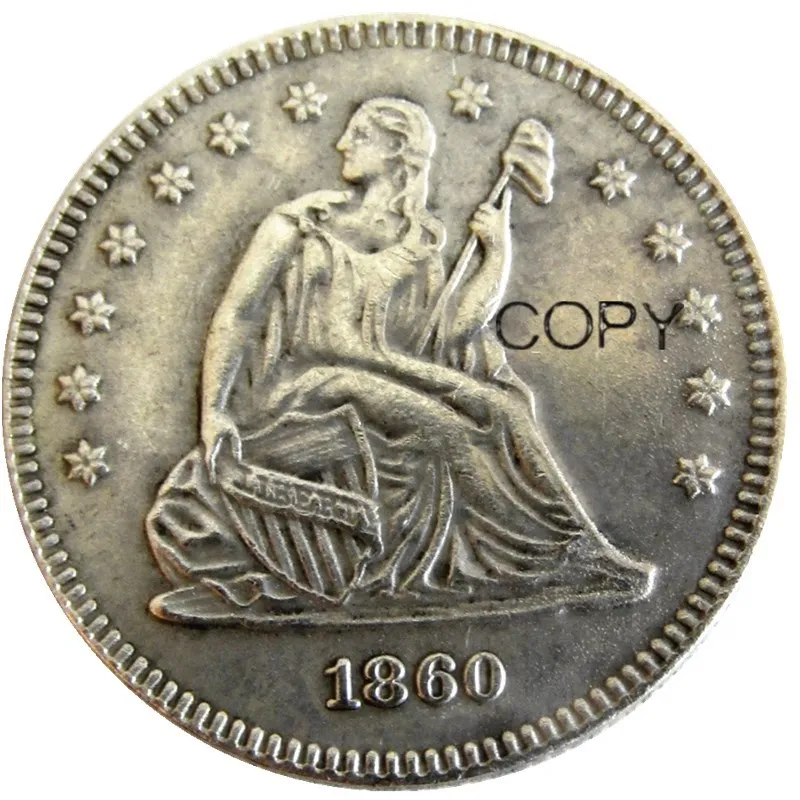 США 1860 1860-O 1860-S Сидящая свобода четверть долларов разные Мятные посеребренные 25