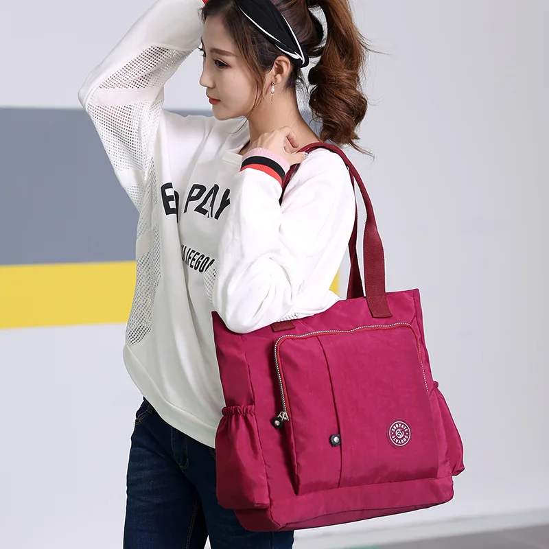 

Logo Nylon Waterproof Large-Volume Diaper Bag Hand Shoulder Shopping Bag WOMEN'S Bag