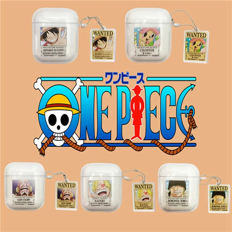 Для Apple AirPods 1/2 чехол one piece Аниме Прозрачный чехол для Apple Air Pods 1 беспроводные bluetooth наушники чехол
