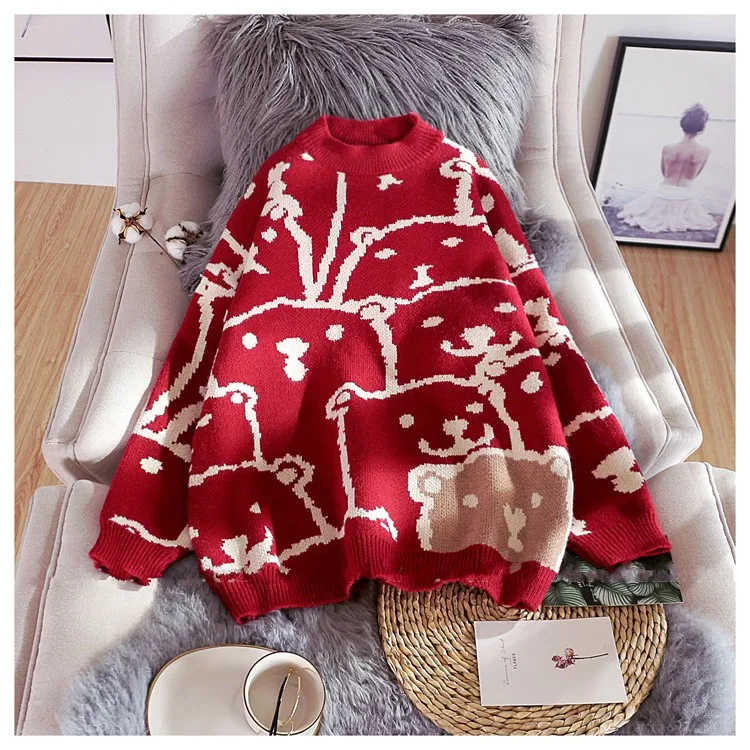 Свитер с медведями милая девочка | Женская одежда