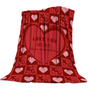 

I Love You More Than Anything Red Throw Blanket Sofa Bed Throw Blanket Kid Adult Warm Blanket for Beds Coral Fleece Fabric