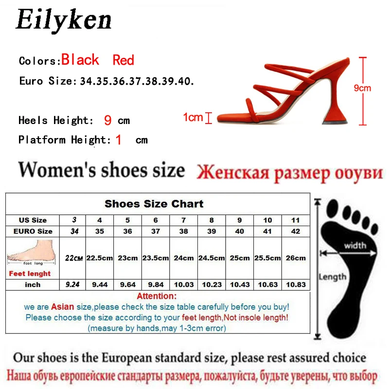 EilyKen/Новинка года; модные летние женские шлепанцы высокого качества; цвет черный, красный; пикантные шлепанцы на тонком каблуке с открытым носком; Размеры 35-41