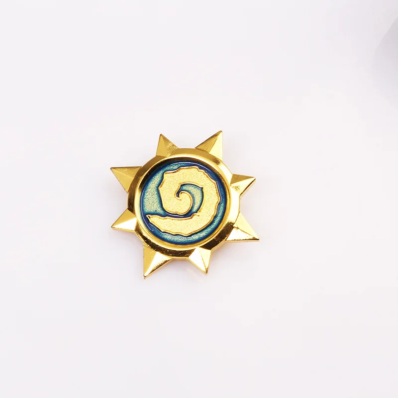 Игра Hearthstone звезда значок классические броши для мужчин и женщин булавки Кнопка эмаль золотого тона герои брошь Warcraft нагрудная застежка