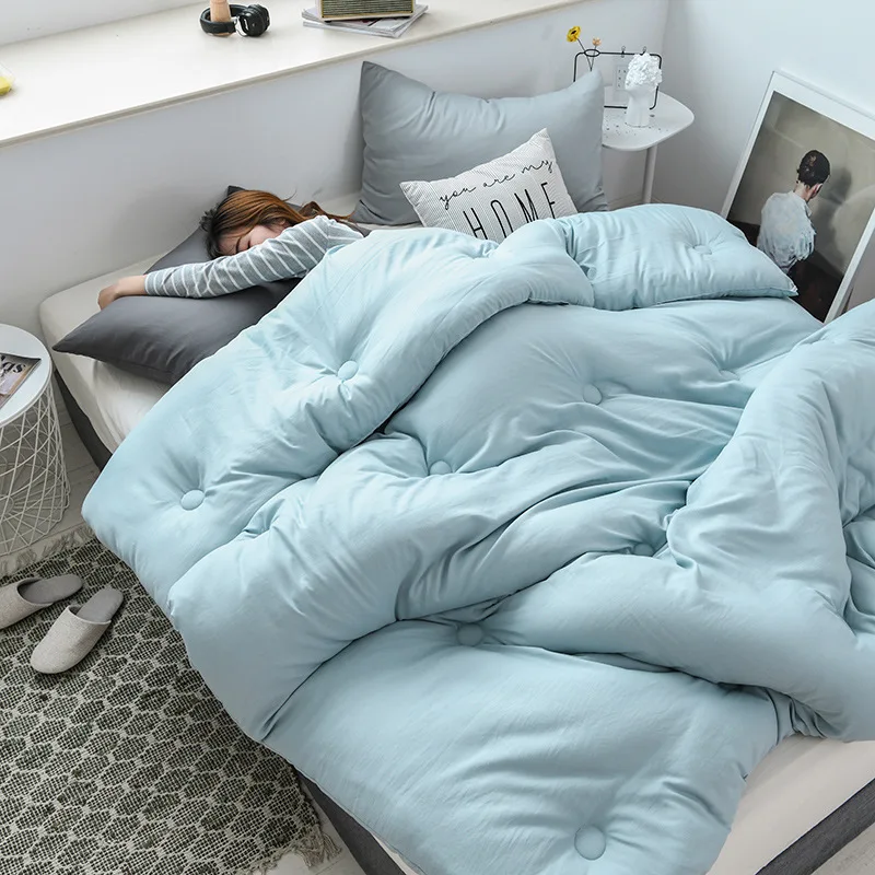 

Manufacturers Direct Selling Solid Color Simple Blanket Autumn And Winter Thick Warm Quilt Students Dormitory Single Double Bedd