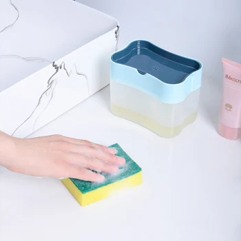 

Automatic Soap Dispenser With Sponge Box Double Layer Plastic Soap Dispenser Sponge Scrubber Holder For Bathroom Kitchen
