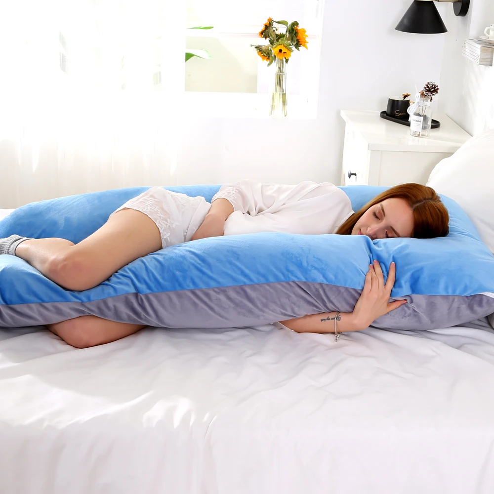 U-образная подушка для поддержки сна для беременных женщин фланелевая наволочка для беременных подушка для тела беременность боковые шпалы постельные принадлежности