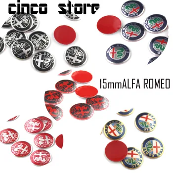 

50pcs new ALFA ROMEO 15mm for Mito Giulietta Spider GT 1.5cm Car Logo Key Fob Emblem Badge Sticker Brera Free shipping