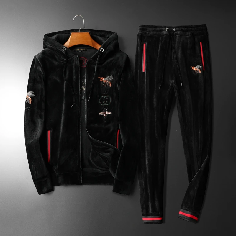 Высококачественный двусторонний бархатный Повседневный Спортивный костюм 2019