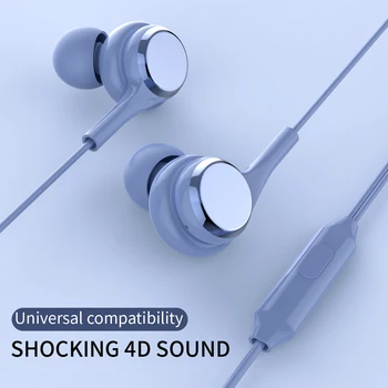 

Cheap 3.5mm Earphones stereo audio jack cable Stereo Music Headset For Mobile Phone Universal Wired In Ear Earphone with MIC