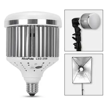 

NiceFoto LED-250 Aluminium Alloy White 5500K Color Temperature Heat Dissipation Lamp E27 Universal Screw LED Light AC100-240V