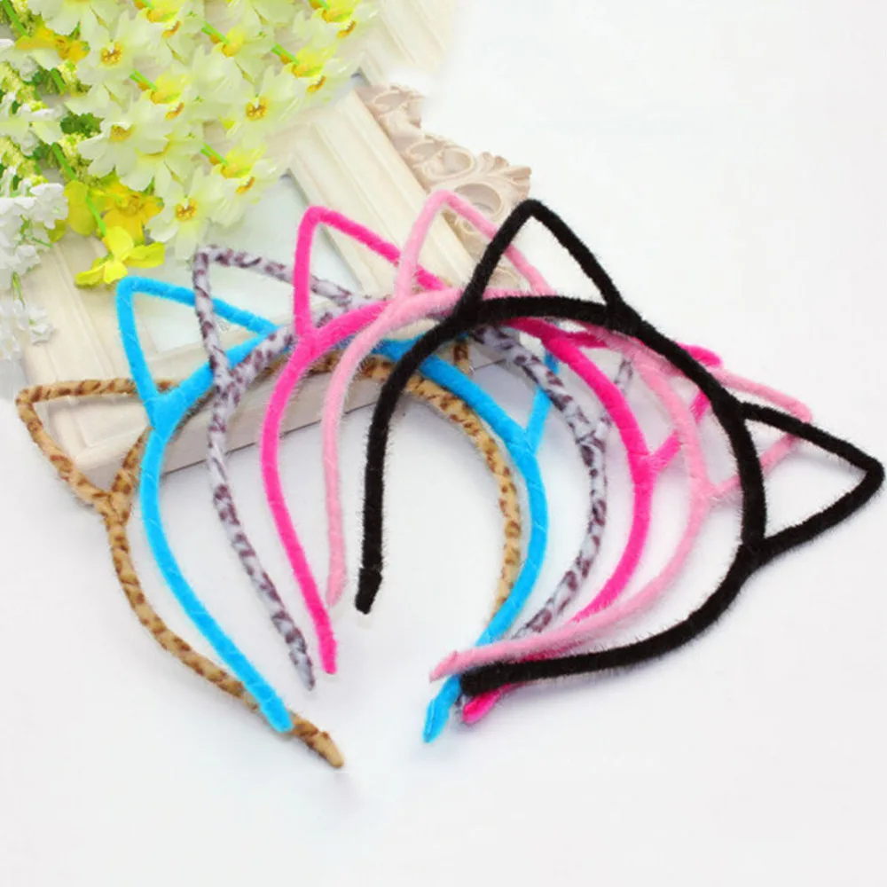 HOT Hair Accessories Cute Cat Ear With Cloth Sexy scrunchy Headband Plastic Inside Girls Band | Аксессуары для одежды